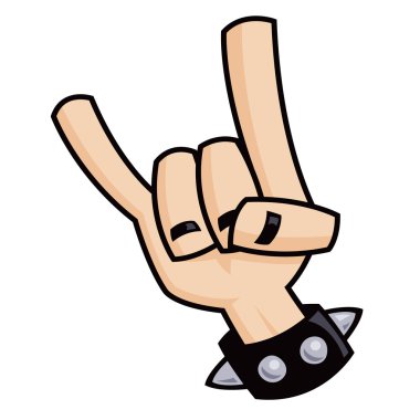 Heavy metal devil horns hand sign clipart