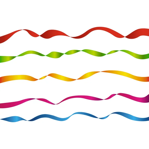 Ensemble de bandes colorées isolées sur fond blanc — Image vectorielle