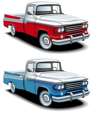 Retro american pickup clipart