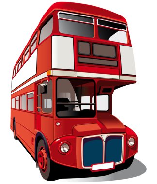 Red double-decker bus clipart