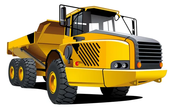 Κίτρινο φορτηγό με ανατρεπόμενο κάδο — Διανυσματικό Αρχείο