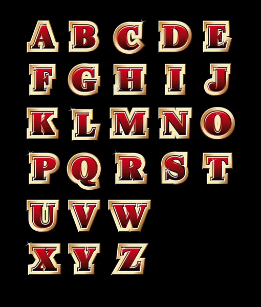 Alfabeto de estilo dorado — Archivo Imágenes Vectoriales