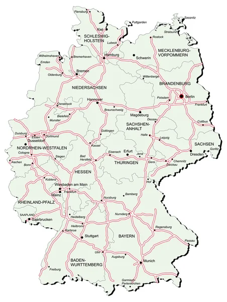 Tyskland autobahn karta — Stock vektor