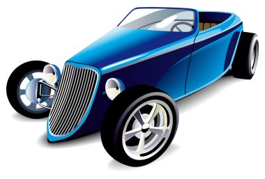 Blue Hot Rod clipart