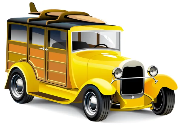 Gele hot rod — Stockvector