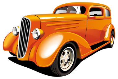 Orange Hot Rod clipart