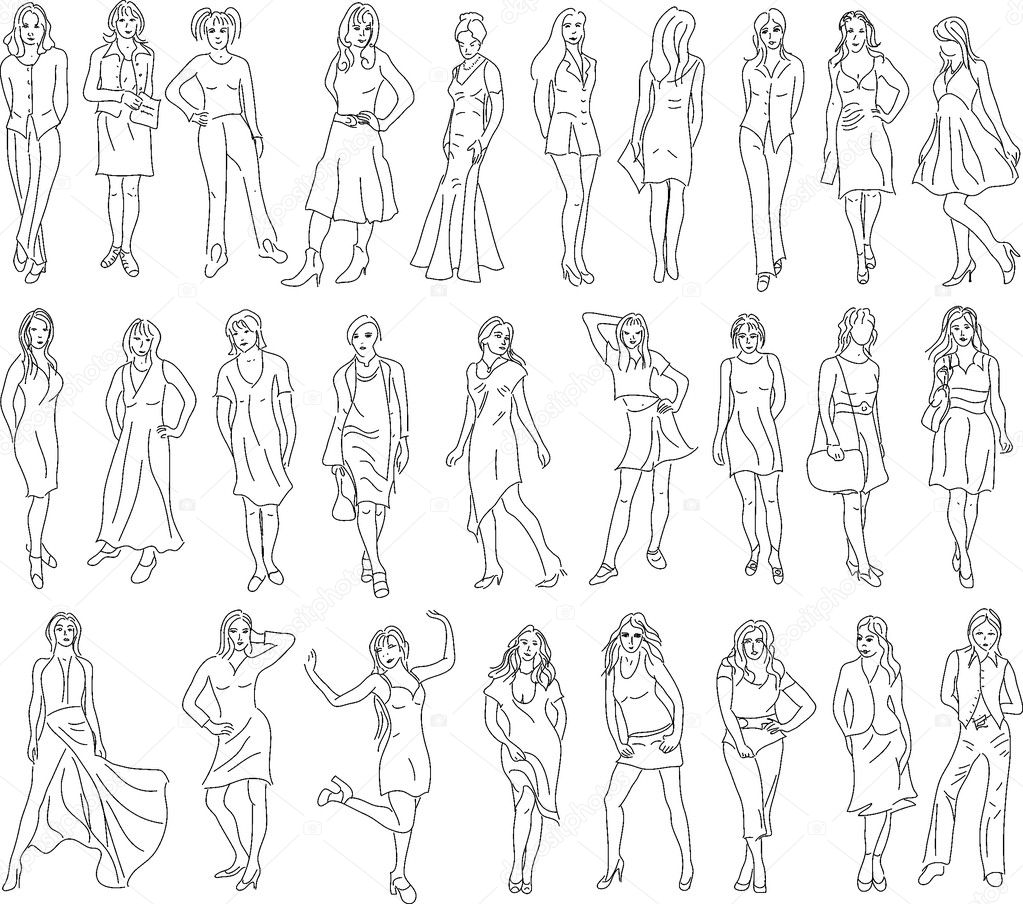 Sketches Of Women — Stock Vector © sonechko #3092138