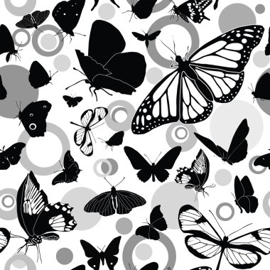 Seamless pattern with butterflies clipart