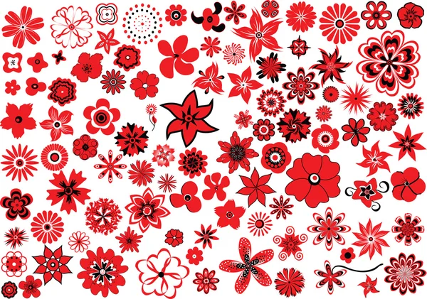 100 fleurs — Image vectorielle