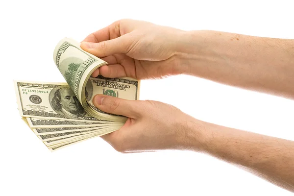 Hands counting money — Stock Photo, Image