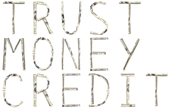 신뢰 돈 신용 — 스톡 사진