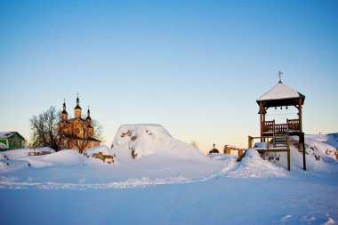 Belfry at Svensky monastery clipart