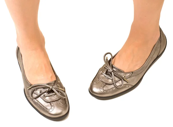 Frau in flachen Schuhen — Stockfoto