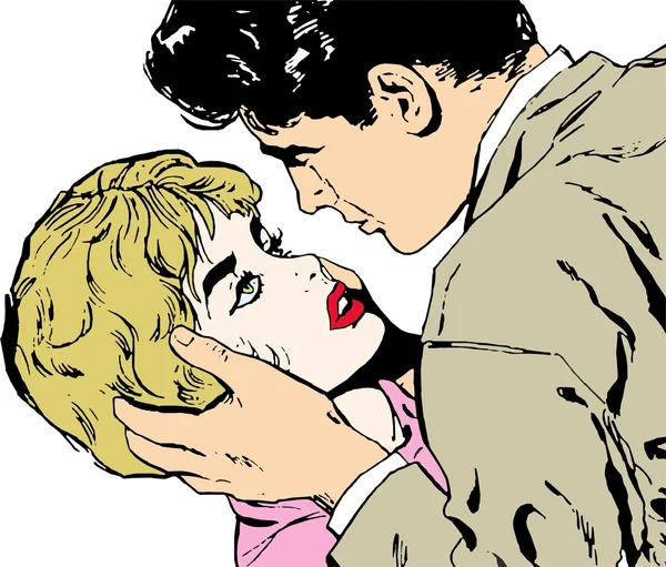 Ilustração de amantes em um backgr branco — Fotografia de Stock