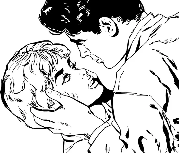 Ilustração de amantes em um backgr branco — Fotografia de Stock