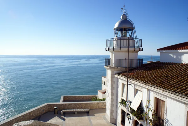 ペニスコラ (Valencia) スペイン地中海沿岸の灯台 — ストック写真