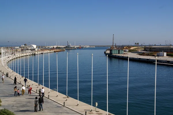 Widok na port w Walencji - Hiszpania — Zdjęcie stockowe
