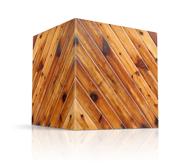 Cubes in different types of wood — Stock Photo, Image