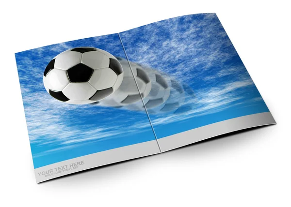 サッカー ボールのパンフレットのテンプレート — ストック写真