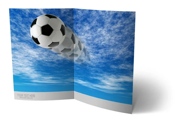 Futbol topu broşür şablonu — Stok fotoğraf