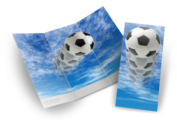 Futbol topu broşür şablonu — Stok fotoğraf