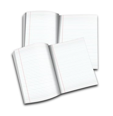 beyaz zemin üzerinde 3D çizim oflined notebook