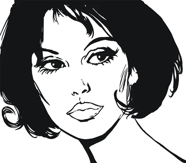 Illustration of the face of a beautiful woman — Stock Photo, Image
