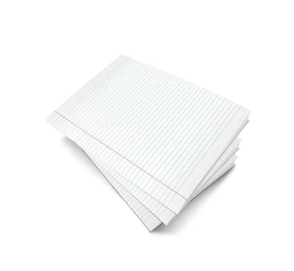 3D illustration oflined anteckningsbok på en vit bakgrund — Stockfoto