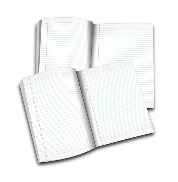 在白色背景上的 3d 图 oflined 笔记本 — 图库照片