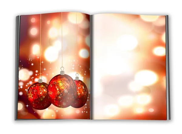 3d 렌더링 흰색 배경에 크리스마스 노트북 — 스톡 사진