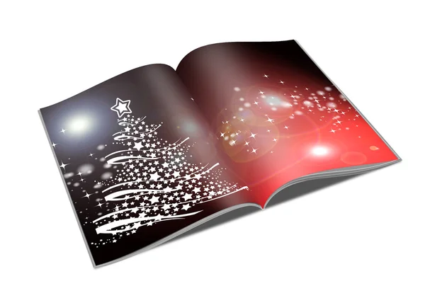 3d rendir cuaderno de Navidad sobre un fondo blanco — Foto de Stock