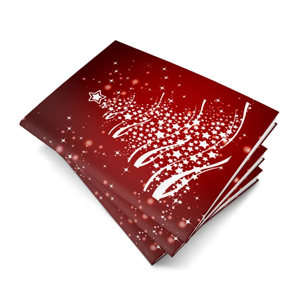 3D render karácsonyi notebook fehér alapon — Stock Fotó
