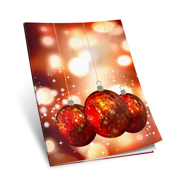 3d rendere notebook di Natale su uno sfondo bianco — Foto Stock