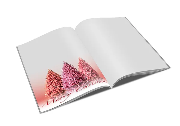 3D render karácsonyi notebook fehér alapon — Stock Fotó