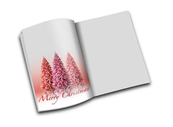 3 d のレンダリング白い背景の上のクリスマスのノートブック — ストック写真
