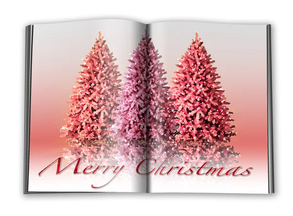 3 d のレンダリング白い背景の上のクリスマスのノートブック — ストック写真