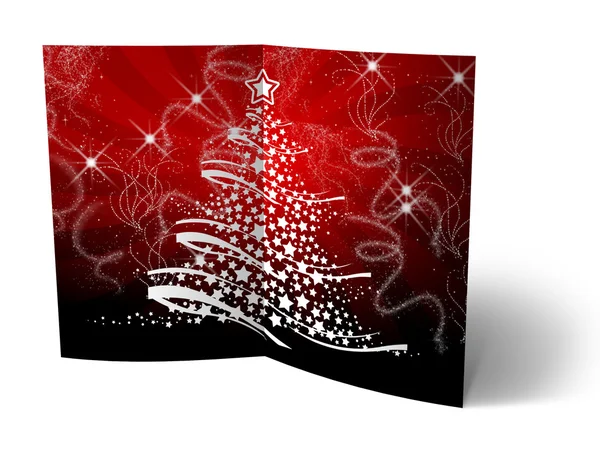 3d 圣诞贺卡在白色背景上 — 图库照片