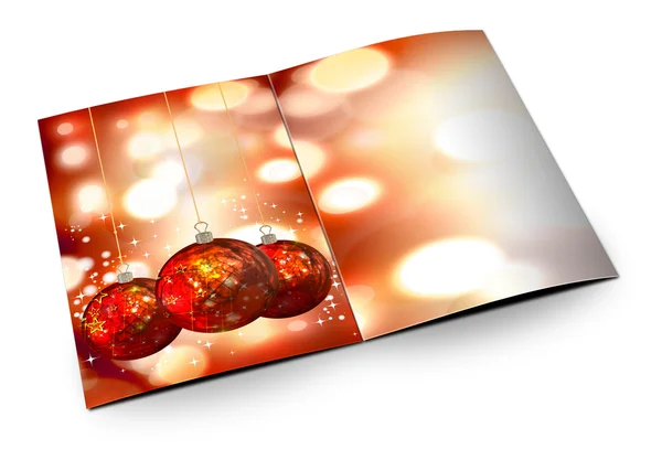 3D christmas greeting card on a white background — Stock Photo, Image