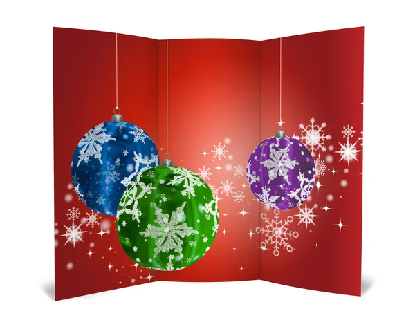 3D Weihnachtsgrußkarte auf weißem Hintergrund — Stockfoto