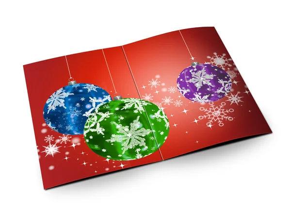 Biglietto di auguri di Natale 3D su sfondo bianco — Foto Stock