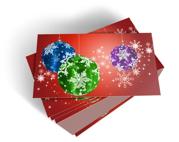 3D Weihnachtsgrußkarte auf weißem Hintergrund — Stockfoto