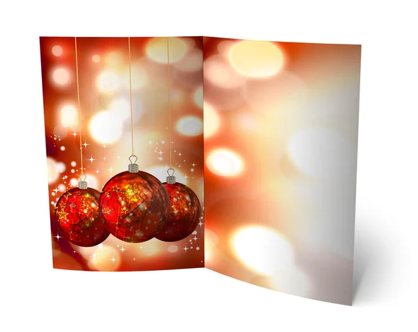 흰색 배경에 3d 크리스마스 인사말 카드 — 스톡 사진