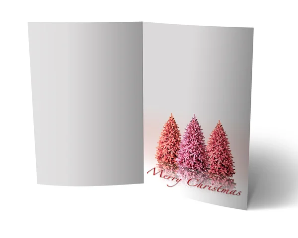 3D різдвяна листівка на білому тлі — стокове фото