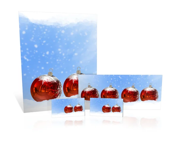 3D christmas greeting card on a white background — Stock Photo, Image