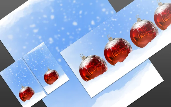 白い背景に、3 d グリーティング カード クリスマス — ストック写真