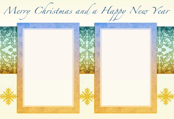 Ilustration of Christmas card to add your picture — Stock Photo, Image