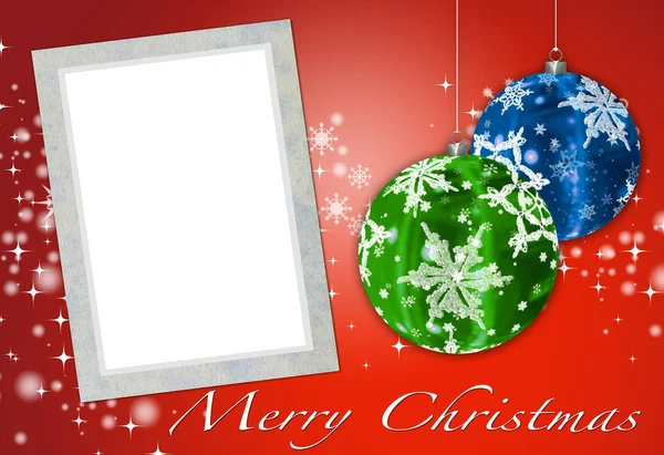 Abbildung der Weihnachtskarte, um Ihr Bild hinzuzufügen — Stockfoto