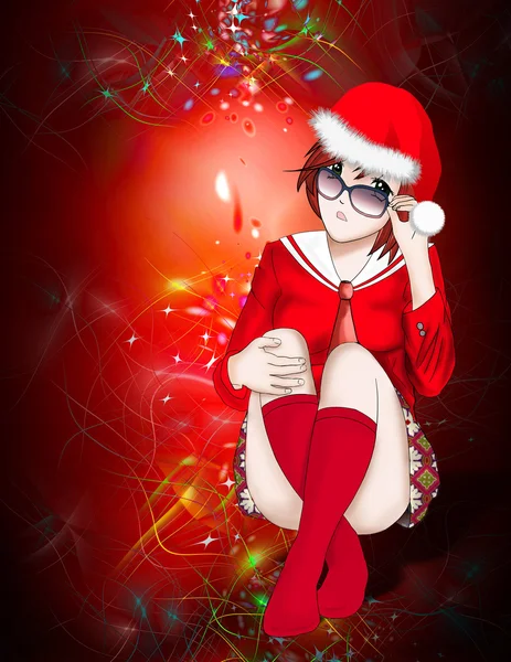 Weihnachtsmann Frauen Hintergrund, Weihnachtskarte — Stockfoto