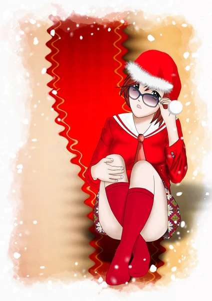 Weihnachtsmann Frauen Hintergrund, Weihnachtskarte — Stockfoto