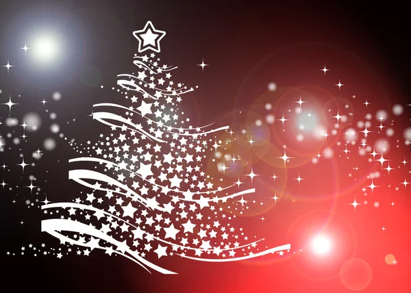 Ilustração Árvore de Natal Fundo, Cartão de Natal — Fotografia de Stock